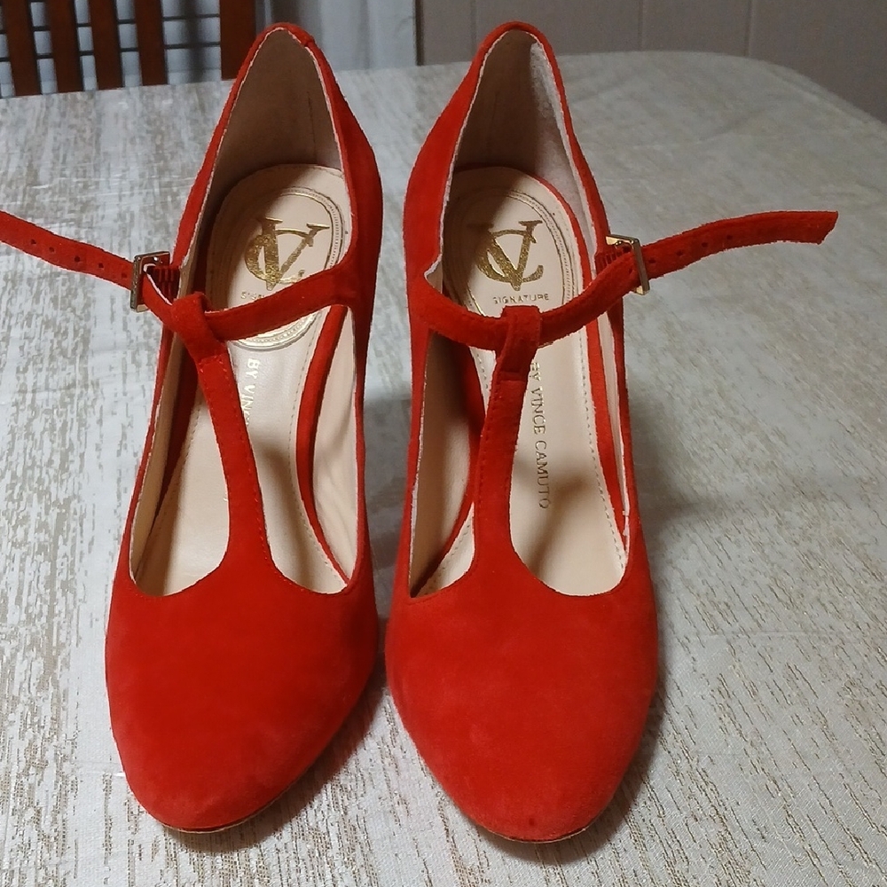 Valentino Vibrant Red T-Strap Heels
